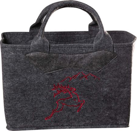 3557-55-35BG Filztasche mit Hirsch rot