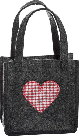 3515-55-0HR kleine Filztasche Herz rot 20 x 10 x 20 cm