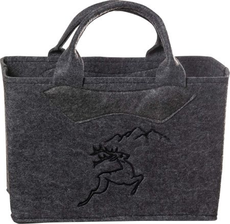 3557-55-55BG Filztasche mit Hirsch schwarz/anthrazit