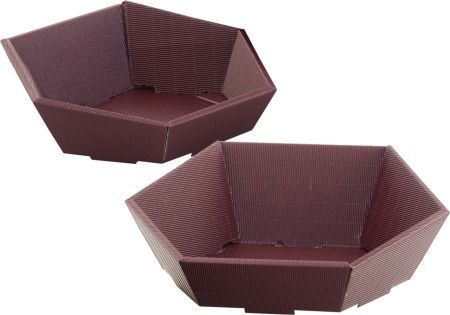 Geschenkkarton 22 x 19x 10 cm aubergine sechseckig 5503-61-0 (1 Stück)