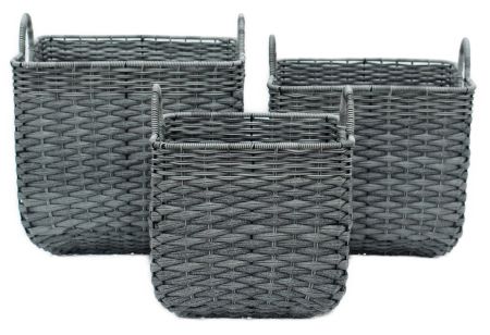 7000-56-0 Polyrattan Mehrzweckkorb Satz 1-3 quadratisch