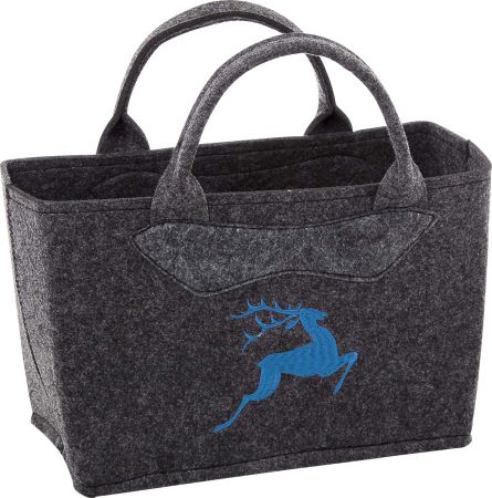 3557-55-40H Filztasche mit Hirsch blau