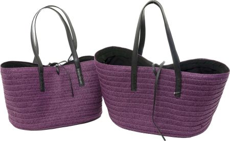 4130-61-0 Strohtasche lila Satz 1-2 fester Boden