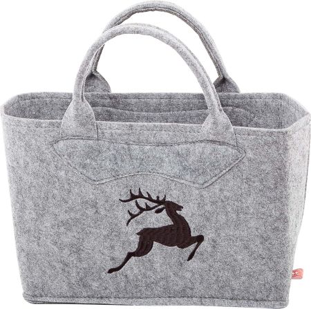 3557-56-50H Filztasche mit Hirsch dunkelgrün