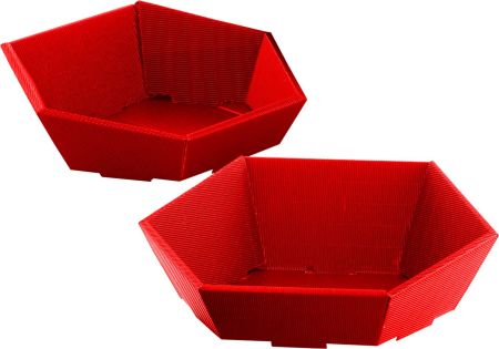 Geschenkkarton 22 x 19x 10 cm rot sechseckig 5503-35-0 (1 Stück)
