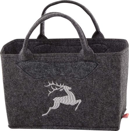 3557-55-56H Filztasche mit Hirsch silber/hellgrau