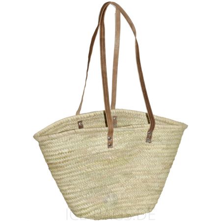 1099-20 Ibiza Strandtasche Beachbag Basttasche Palmblatt natur mit Schulterhenkeln