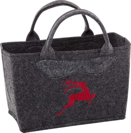 3557-55-35H Filztasche mit Hirsch rot