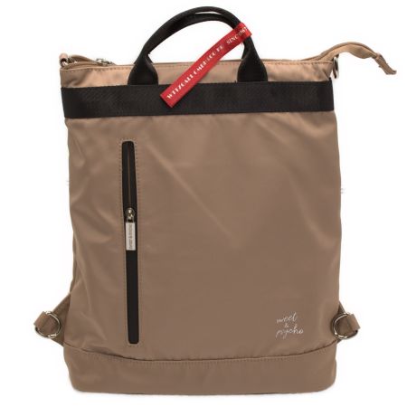 6088-53-0 TROIS Helle TAUPE Rucksack, Umhängetasche und Handtasche